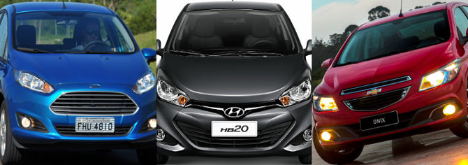 Ford New Fiesta Hyundai HB20 Chevrolet Onix Brasil 670