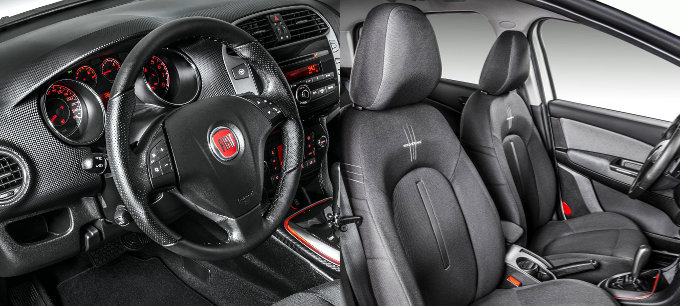 Fiat/Divulgação Fiat Bravo 2014 Brasil Wolverine interior painel acabamento série especial