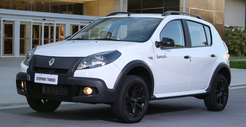 Renault/Divulgação Renault-Sandero-Stepway-Tweed-serie-especial-2014-Brasil-branco