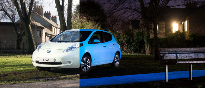 Nissan-Leaf-glow-dark-night