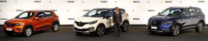 Foto do CEO da Renault com os novos Kwid, Captur e Koleos