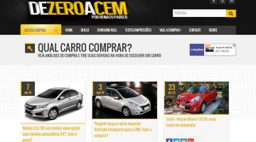 Print do De 0 a 100 da seção Qual carro comprar