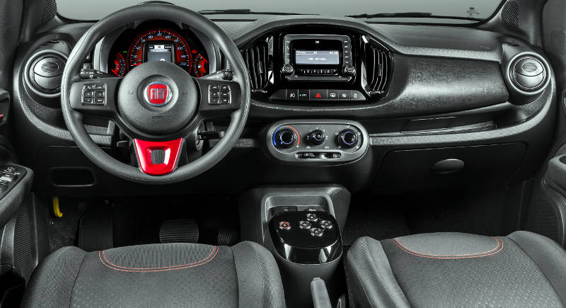 Fiat/Divulgação Foto do painel do Fiat Uno Sporting Dualogic Plus 2017