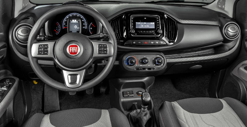 Fiat/Divulgação Foto do painel do Fiat Uno Way 2017