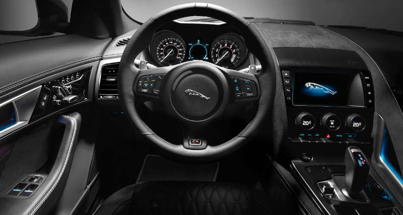 Jaguar/Divulgação Foto do painel do Jaguar F-Type SVR