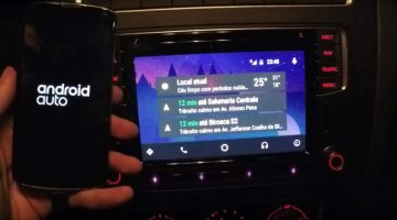 Tela do Android Auto no Volkswagen Fox Highline 2017