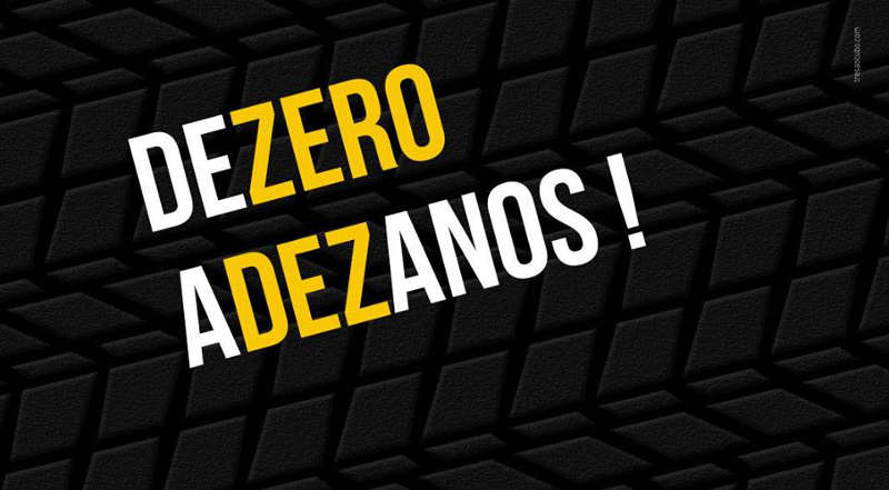 Logo marca de 10 anos do De 0 a 100