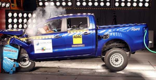 Crash teste da Latin NCAP com uma picape