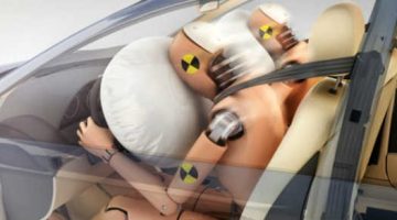 Airbags durante um crash test