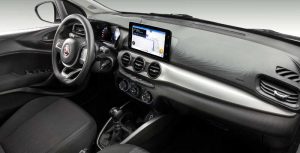 Painel com a nova central multimídia do Fiat Argo 2019