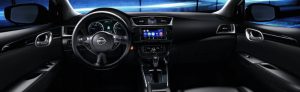 Painel do Nissan Sentra SL 2019 com câmbio CVT e central multimídia Multi-App