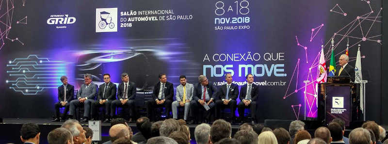 Michel Temer durante o Salão do Automóvel de São Paulo
