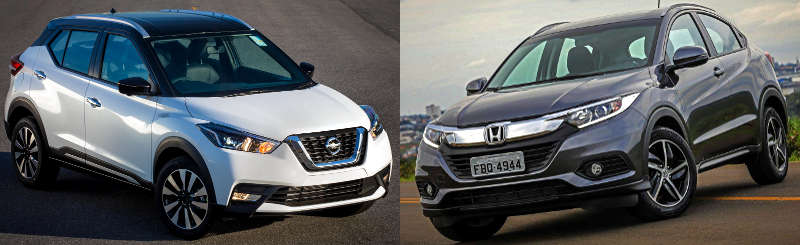 Duelo comparativo entre Nissan Kicks 2020 e Honda HR-V 2020