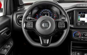 Volante no painel da Fiat Strada Freedom Cabine Dupla