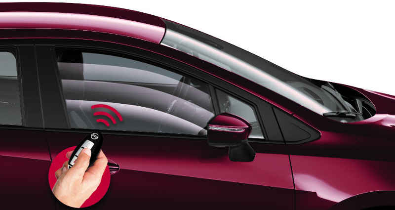 Nissan/Divulgação automatizador dos vidros acionado pelo alarme do novo Nissan Versa
