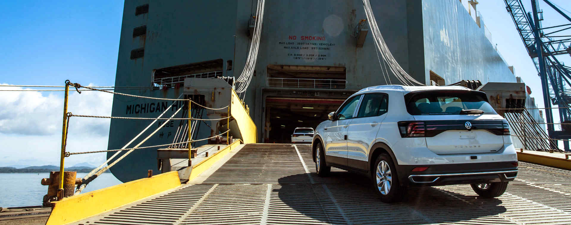 Foto de capa do embarque do Volkswagen T-Cross para a Africa