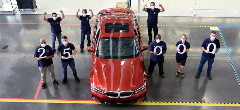 BMW/Divulgação Foto da planta de Santa Catarina, onde a BMW produziu 25 mil unidades do Série 3 no Brasil