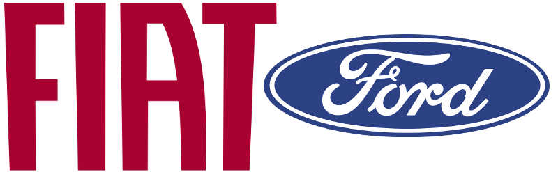 Fiat/Divulgação e Ford/Divulgação Logos da Fiat e da Ford