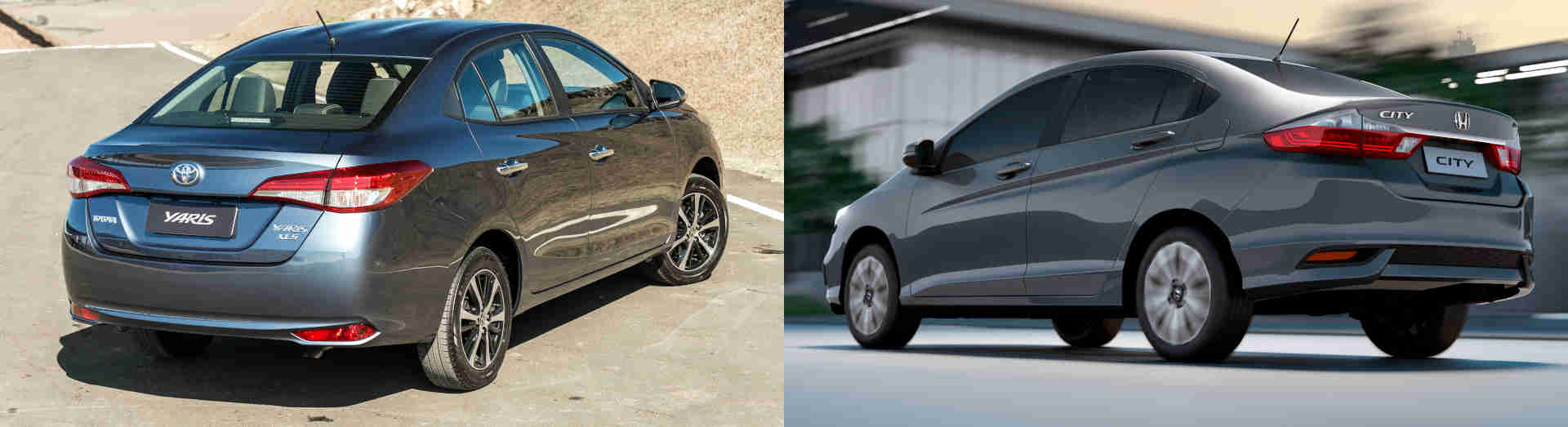 Foto de capa do Toyota Yaris Sedan e do Honda City