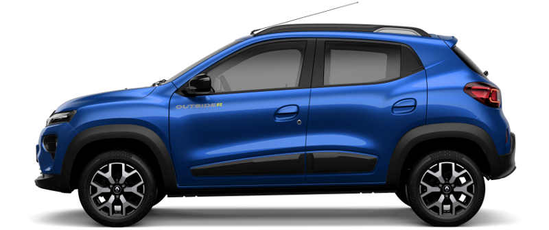 Renault/Divulgação Lateral da linha 2023 do Kwid Outsider, com destaque para as novas rodas