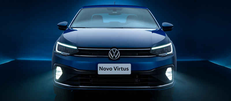 Volkswagen/Divulgação faróis de LED do Virtus 2023
