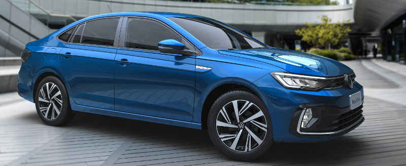 Volkswagen/Divulgação Foto da dianteira do Volkswagen Virtus Highline 2023