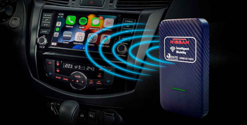 Nissan/Divulgação Modulo (ou interface) da Nissan permite Kicks com Android Auto e Apple CarPlay sem fio!