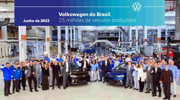 Foto de capa da cerimônia de celebração dos 25 milhões de veículos fabricados pela Volkswagen no Brasil