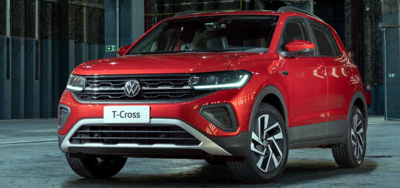 Volkswagen/Divulgação Foto dos faróis em LED do Volkswagen T-Cross Comfortline 2025