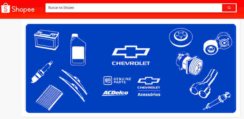 Print da capa da loja da Chevrolet na Shopee