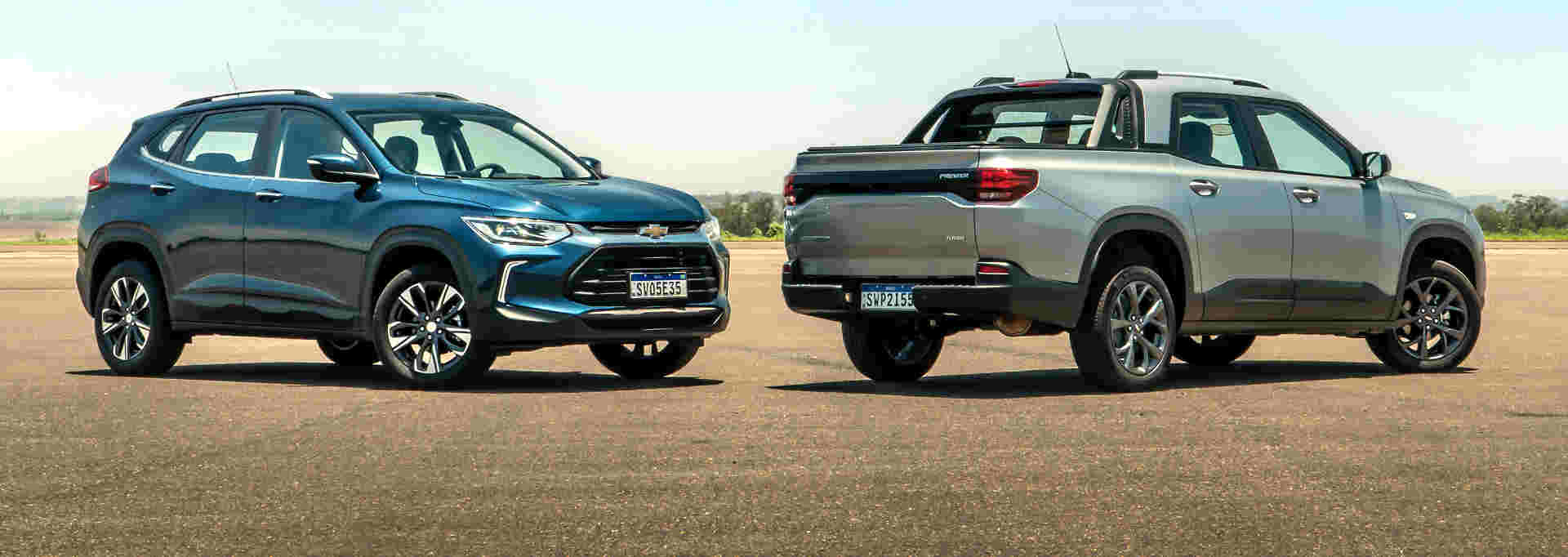 Foto de capa dos Chevrolet Tracker e Montana