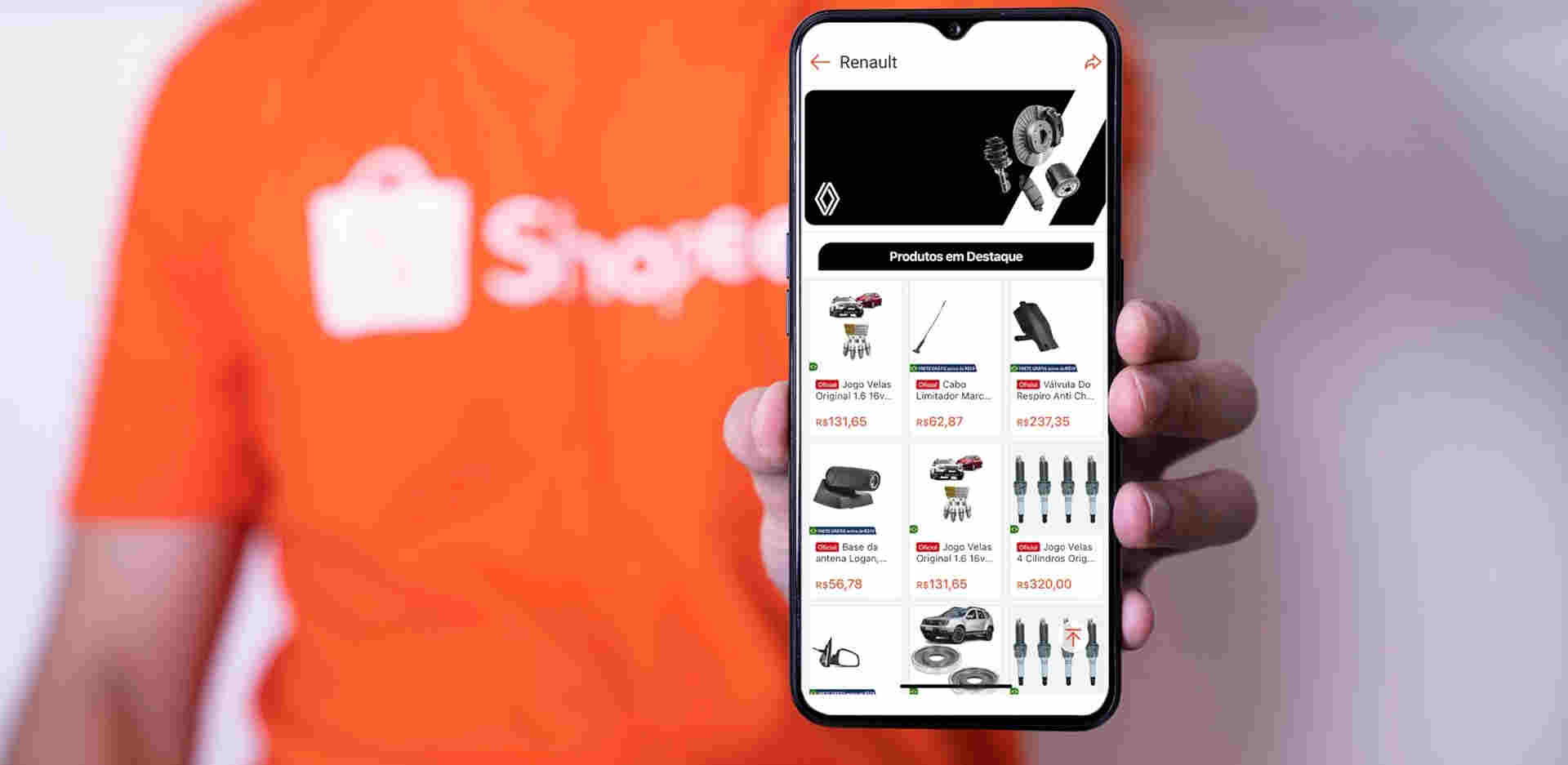 Print da capa da loja da Renault na Shopee