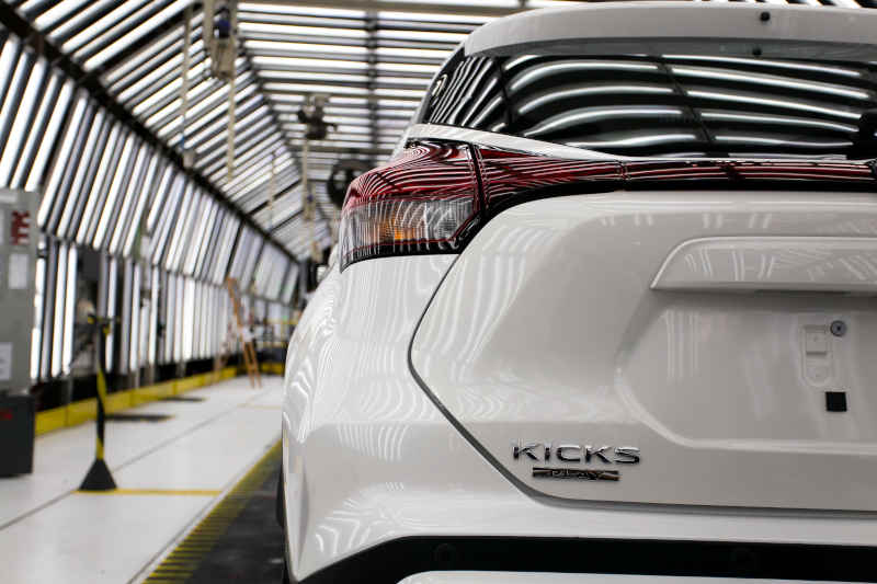 Nissan/Divulgação Foto da traseira de um Kicks Play para exportação tirada na fábrica da Nissan em Resende (RJ)
