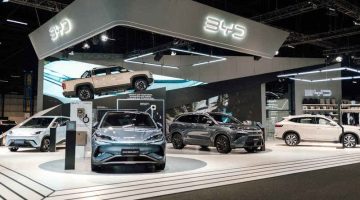 Estande da BYD no Salão Automóvel de São Paulo (SP)