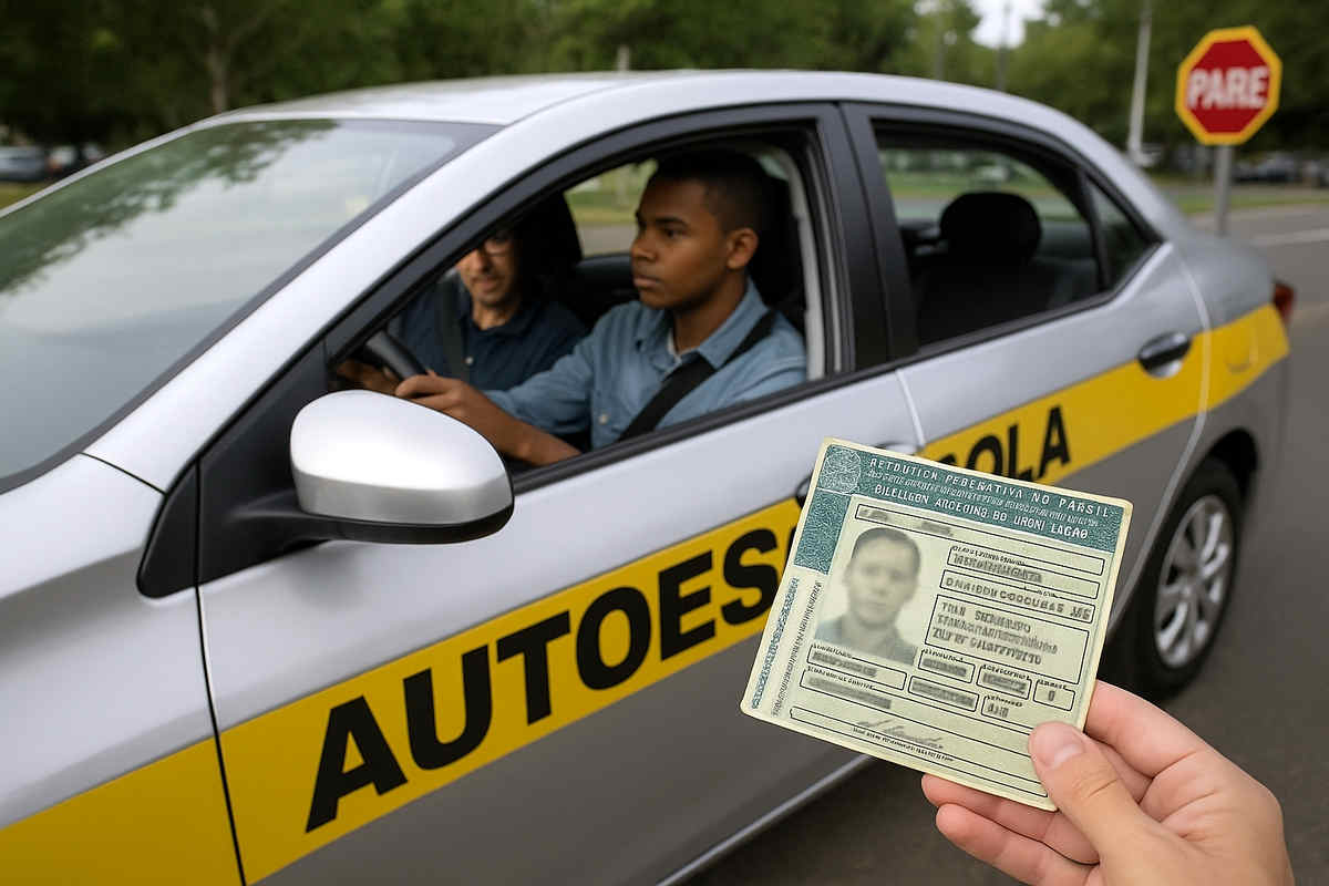 Imagem feita por IA de um teste de direção no Brasil