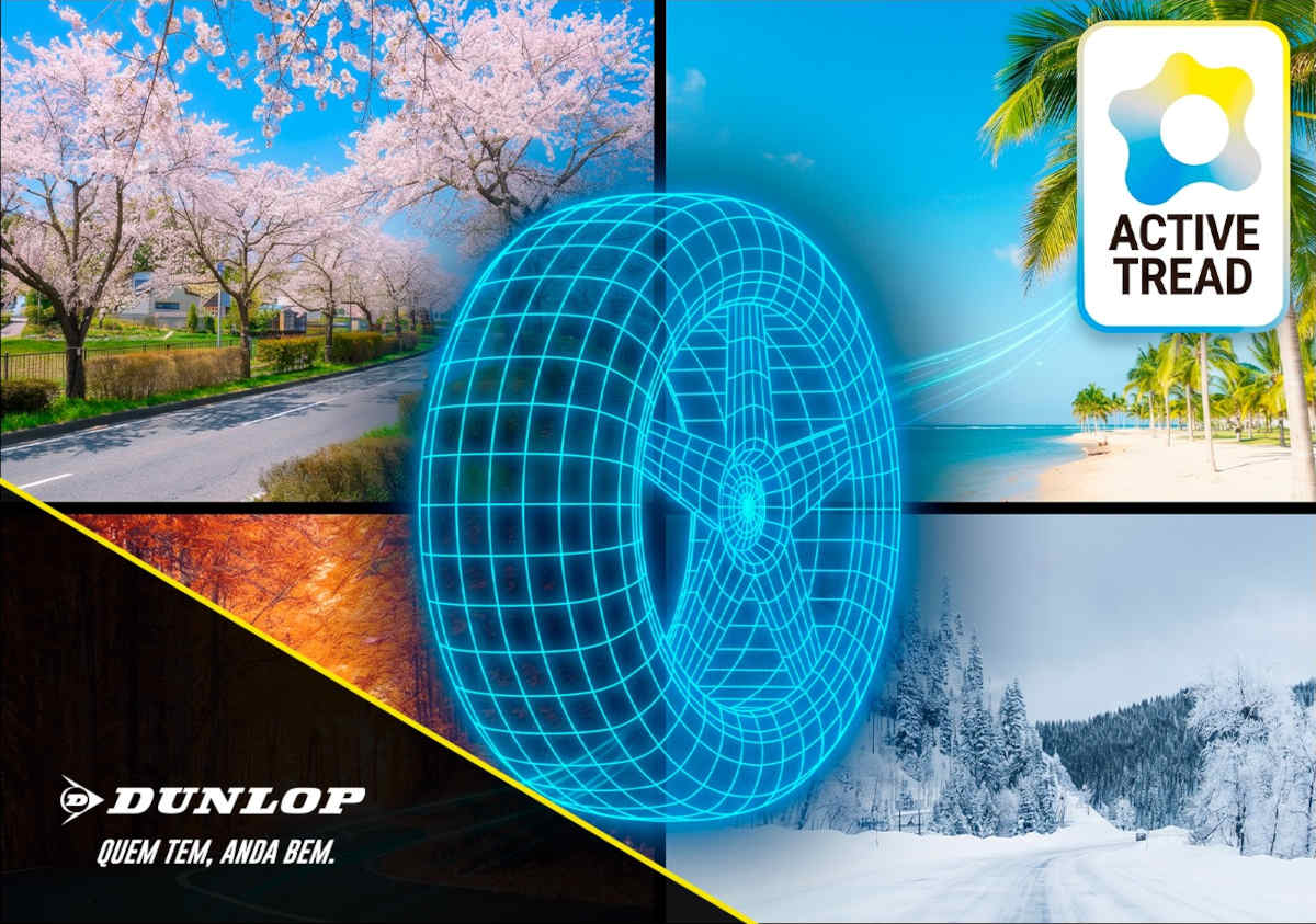 Foto que ilustra a tecnologia Active Tread, do pneu Dunlop