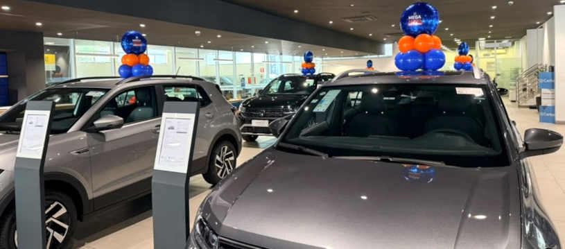 Foto da concessionária Carbel Volkswagen, durante o Mega Feirão do Grupo Carbel 2026