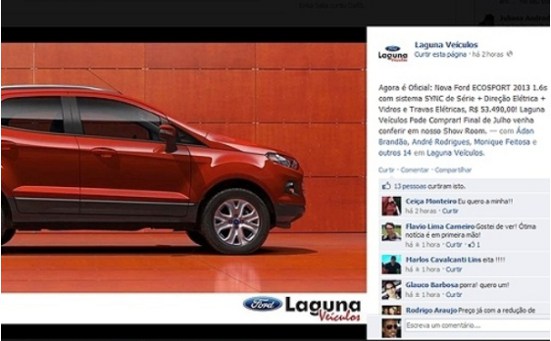 Reprodução do Facebook Ford-EcoSport-preço-segredo